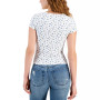 Juniors' Printed Button-Front T-Shirt