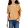 Juniors' Graphic Ringer Short-Sleeve T-Shirt