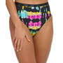 Women's Tie-Dye Logo-Elastic High-Waisted Bikini Bottoms