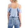 Juniors' Ruffled Cold-Shoulder Top