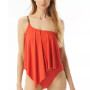 Women's Chain-Detail One-Shoulder Tankini
