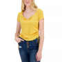 Juniors' Notch-Neck Ruched-Side T-Shirt