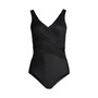 Women's Plus Size Long SlenderSuit Tummy Control Chlorine Resistant V-neck Wrap One Piece Swimsuit