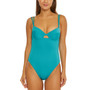 Women's Ripple Rib Cutout Underwire One-Piece Swimsuit