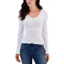 Juniors' Shirred-Bell Sleeve Top
