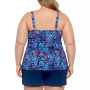Plus Size Printed Triple Tier Tankini & Swim Shorts, Created for Macy's