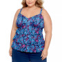 Plus Size Printed Triple Tier Tankini & Swim Shorts, Created for Macy's