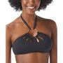 Logo-Ring Cutout Halter Bikini Top