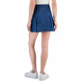 Juniors' Pleated Double-Button Denim Mini Skirt