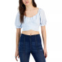 Juniors' Tie-Back Peasant Top