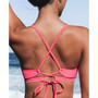 Women's Mercury Retrograde Solid Tunneled Pink Bralette Bikini Top