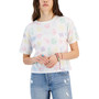 Juniors' Printed Short-Sleeved Crop T-Shirt