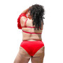 Rafa ruffle sleeve high waisted one piece women's plus size swimsuit