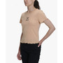 Juniors' Embroidered Lettuce-Edged Top