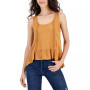 Juniors' Ruffled Crochet-Trim Tank Top