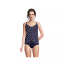 Women's Chlorine Resistant V-Neck Tulip Hem Tankini Swimsuit Top with Adjustable Straps