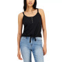 Juniors' Tie-Front Sleeveless Tank Top
