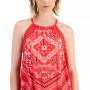 Juniors' Crochet-Trim Asymmetric-Hem Top