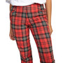 x Stella Maxwell Juniors' Ramone Cotton Plaid Mid-Rise Pants