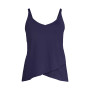 Women's Long Torso Chlorine Resistant V-Neck Tulip Hem Tankini Swimsuit Top with Adjustable Straps