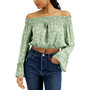 Juniors' Smocked Off-The-Shoulder Top