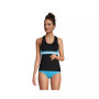 Women's Chlorine Resistant Zip Front Tankini Swimsuit Top