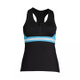 Women's Chlorine Resistant Zip Front Tankini Swimsuit Top