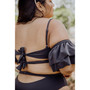 Women's Plus Size Ty cutout bikini top with ruffle sleeves