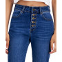 Juniors' Exposed Button-Fly Cuffed Skinny Jeans