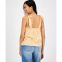 Juniors' Square-Neck Tie-Strap Smocked Top