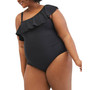 Plus Size Ruffle Front UPF 50+ One-Piece Swimsuit