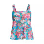 Women's D-Cup Flutter Scoop Neck Tankini Top Comfort Adjustable Straps
