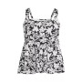 Women's D-Cup Flutter Scoop Neck Tankini Top Comfort Adjustable Straps