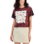 Juniors' Daisy-Print Tie-Dye Cropped T-Shirt