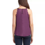 Juniors' High-Neck Scallop-Edge Sleeveless Satin Top