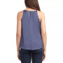 Juniors' High-Neck Scallop-Edge Sleeveless Satin Top