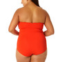 Plus Size Twist-Front Shirred Bandeau One-Piece Swimsuit