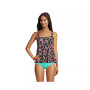 Women's Long Flutter Scoop Neck Tankini Top Comfort Adjustable Straps