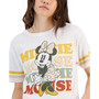 Juniors' Minnie Mouse Varsity Graphic Crop T-Shirt
