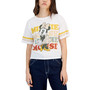 Juniors' Minnie Mouse Varsity Graphic Crop T-Shirt