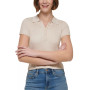Women's Ribbed Quarter-Button Polo Shirt