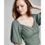 Women's Puff-Sleeve Sweetheart Top