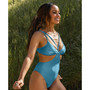 Women's X Vanessa Shining Waves Foil Strappy Monokini Swimsuit