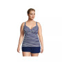Women's Plus Size DD-Cup Chlorine Resistant V-Neck Wrap Underwire Tankini Swimsuit Top