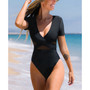 Women's Party in Paradise Wrap Mesh Rashguard One Piece Swimsuit