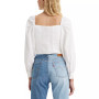 Women's Devin Cotton Drawstring-Front Long-Sleeve Top