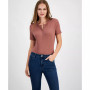 Women's Ribbed Henley Short-Sleeve Bodysuit
