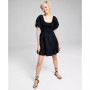 Women's Smocked Puff-Sleeve Dress