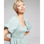 Women's Smocked Puff-Sleeve Dress