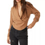 Women's V-Neck Exposed-Seam Top